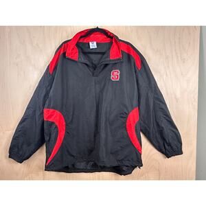NC State Wolfpack Pullover Jacket XL Red Black NCAA Windbreaker Coat